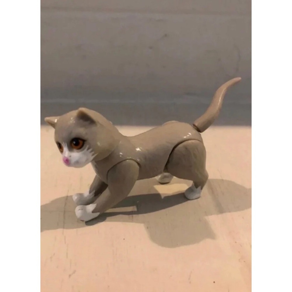 Vintage 1995 Mattel Barbie Gray Cat Kitty Pet Posable Bobble Head Play Toy Pet
